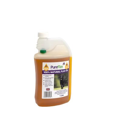Pureflax 1 Litre Bottle 100% Natural Linseed Oil For Dogs With 200ml Free (1.2 litres)