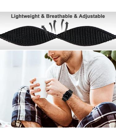 Nylon Sport Band for Apple Watch 38mm/40mm/41mm - Adjustable Breathable Strap for iWatch Series 8/7/6/5/4/3/2 SE - Dark Black - Buy Online on SooperMarket.com