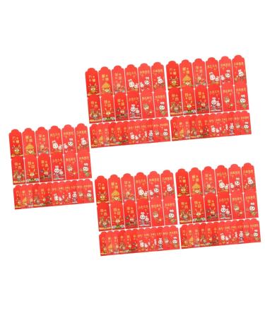 ABOOFAN 120 Pcs 2023 Year of The Rabbit Red Packets Zodiac Rabbit Red Envelopes Chinese New Year Hong Bao Chinese Hongbao Kid Wallet Festival Red Envelopes Alien Child Wedding Paper