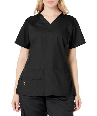 WonderWink Women's Origins Lima Scrub Top 3X-Large Black
