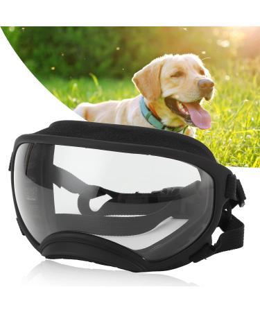Socobeta Dog Goggles - Anti-UV Pet Sunglasses with Adjustable Strap | Black Frame, Transparent Lenses - Buy Online on SooperMarket.com