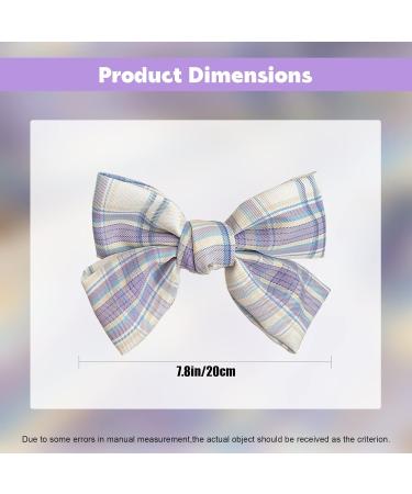 Large Hair Bows for Women Big Bow Hair Clips Plaid Fabric Hairpin Elegant French Hair Barrettes for Thick and Fine Super Fairy Hair Accessories for Women Girls (Blue Purple) - Buy Online on SooperMarket.com