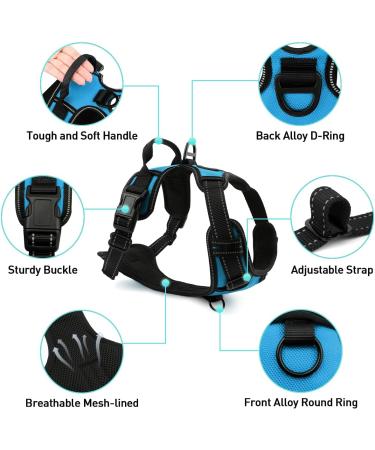 Buy Joytale Reflective Dog Harness for Small Dogs - Soft Padded Adjustable & Breathable with Control Handle - Perfect for Training - Blue - 1 Pack - Buy Online on SooperMarket.com