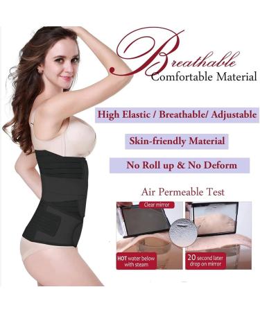 TiRain Postpartum Belly Wrap 3 in 1 - Postpartum Belly Binder & C Section Belt for Postnatal Recovery Support - Black, Size L - Buy Online on SooperMarket.com