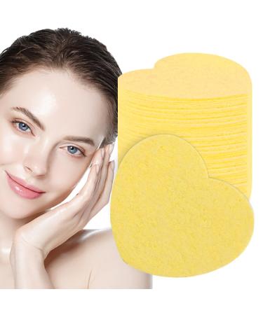 TROONZ Compressed Facial Sponges - Heart Shape Compressed Sponges for Facial Cleansing Face Scrub Sponge for Facial Cleansing Exfoliate Masque Makeup Removal Purple