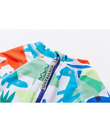 BONVERANO Baby Boys Swimsuit | UPF 50+ Sun Protection | 6-9 Months | White Dinosaur - Buy Online on SooperMarket.com