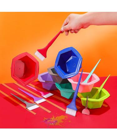 Patelai 7-Color Hair Coloring Brush and Bowl Set - Rainbow Hair Dye Kit with Key Tube Squeezer for Salon-Quality Results - Buy Online on SooperMarket.com