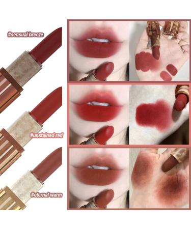 KAIQIKAIXI 3Pcs Waterproof Velvet Lipstick Set - Long Lasting, Moisturizing, Smooth Lip Stick Trio in Three Colors - Buy Online on SooperMarket.com