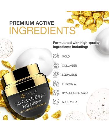 Clear Beauty 24K Gold Collagen & Squalene Daily Face Moisturizer - Hydrating, Firming & Brightening Anti-Aging Cream - Buy Online on SooperMarket.com