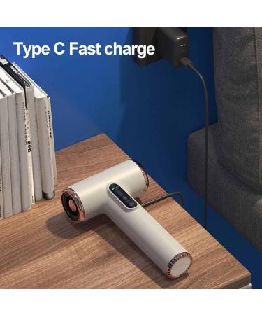 Cordless Hair Dryer USB C Rechargeable Blow Dryer 3 Heat and Wind Settings Professional Portable Blow Dryer High Speed Hair Dryer with Nozzle for Home Travel Salon - Buy Online on SooperMarket.com
