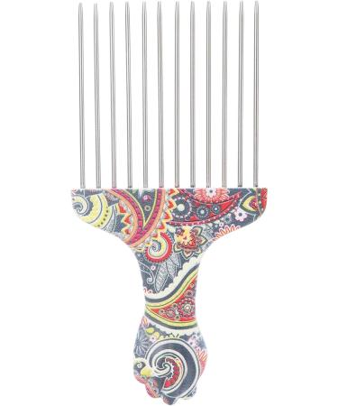 TYTOGE Hair Pick Comb Professional Afro Stainless Steel Detangle Hair Pick Comb for Curly Hair Styling (waist flower K4) - Buy Online on SooperMarket.com