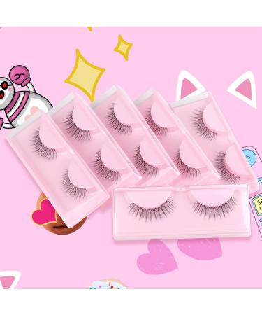 Geeneiya Wispy Natural Look 10mm Short False Eyelashes - 6 Pack Faux Mink Strip Lashes - Buy Online on SooperMarket.com
