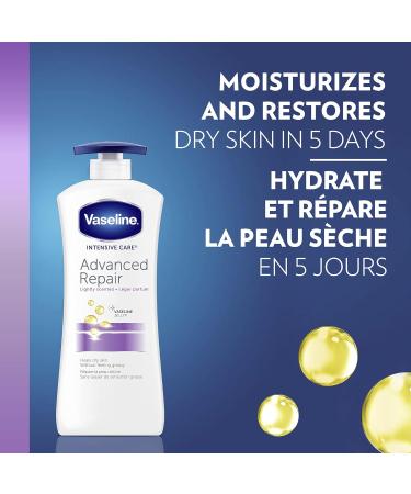 Vaseline Intensive Care Body Lotion deep moisturizer for dry skin Advanced Repair lightly scented with micro-droplets of Vaseline Jelly 600 ml 4 pack Unscented 600 ml (Pack of 4) - Buy Online on SooperMarket.com