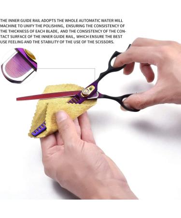 Professional Purple Dragon Pet Grooming Scissor Set - Japan 440C Stainless Steel Chunker Shear for Pet Groomers and DIY - 7.0/8.0 inch Hair Cutting Scissor + 6.75/8.0 inch Dog Shear - Buy Online on SooperMarket.com