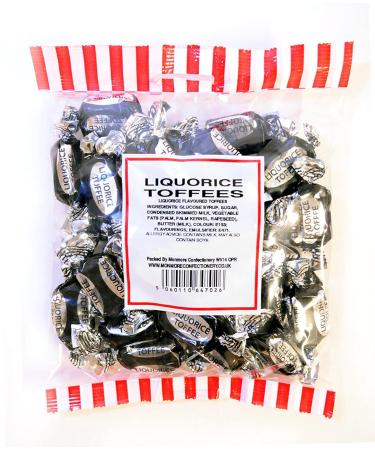 Liquorice Toffee Sweets Wrapped Creamy Sweet Liquorice Flavoured Toffees (125G) Suitable for Vegetarians Made by Monmore Confectionary