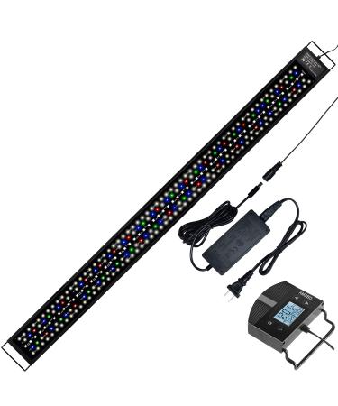 AMZBD Aquarium Light, LED Aquarium Lights for Fish Tank or Plants Tank, Full Spectrum Fish Tank Light, Programmable, Waterproof, Timer&DIY, 12" 18" 24" 30 36" 48" 7Colors Fresh Water Light, Extendable Brackets (12-54inches) 48-54inch(72W)