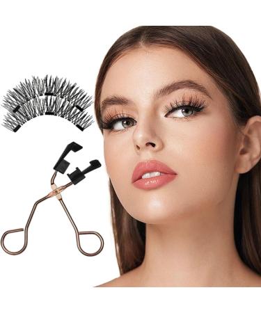 FunnAura 8Pairs Reusable Magnetic Eyelashes Natural Look Waterproof False Lashes Magnetic No Glue with Applicator(Black) - Buy Online on SooperMarket.com
