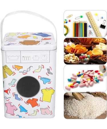 Multifunctional Iron Laundry Detergent Container with Window Lid - Large Capacity Storage Box - Buy Online on SooperMarket.com