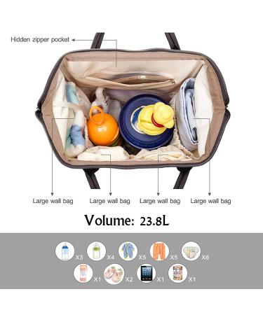Pipi Bear Diaper Bag Backpack | Stylish Jacquard Maternity Nappy Bag for Mom and Dad with Changing Pad - Cream - Buy Online on SooperMarket.com