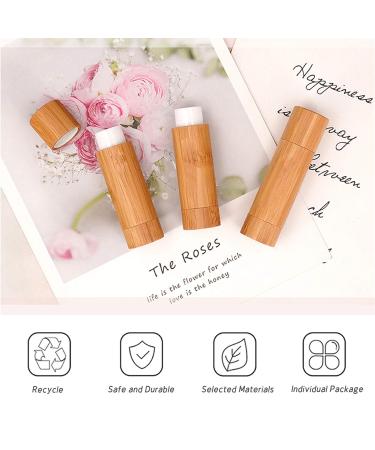 6 Refillable Bamboo Lip Balm Tubes - Merysan 5ml Empty Lipstick Sleeves for DIY Homemade Lip Balm - Buy Online on SooperMarket.com