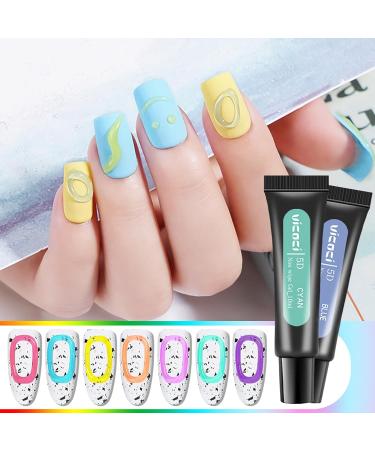Joyeee 12 Colour Nail Sculpture Gel 10ml 5D Candy Jelly Nail Painting Gel DIY Modeling Nail Set Non-Stick Hand Multifunctional Soft Tubes 3D Carving Embossed Gel for Nail Art Decoration Nail Design nailgel038 - Buy Online on SooperMarket.com