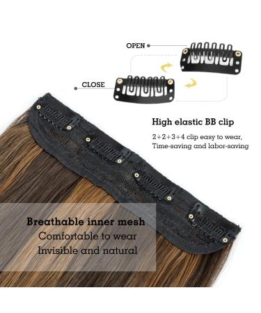 YDDM Balayage Wavy Clip in Hair Extensions 24 Inch - 4pcs Set | Synthetic Long Curly Wave Hair Extension Clip Ins for Women - Buy Online on SooperMarket.com
