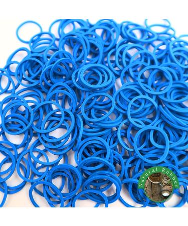 Rubber Bands 1000 Pcs Mini Size No Break & Damage Stretchy Elastic Premium Quality Made in Vietnam Hair Ties (Blue - 4 Pack of 250 Pcs)