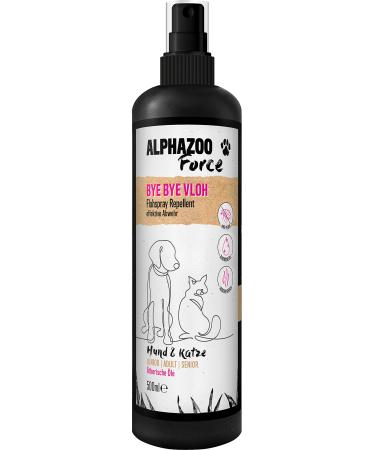 Alphazoo byebyevloh Anti Floh-Spray 500 ml I Natural flea remedy cats dogs & horses I with immediate effect I long-term flea protection against itching 500ml