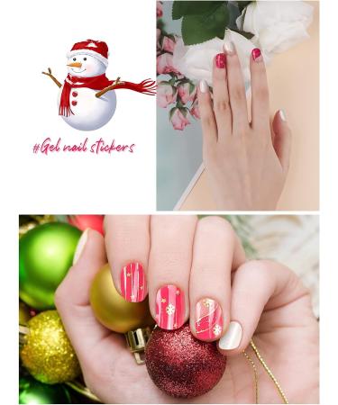 EBANKU Christmas Glitter Gel Nail Polish Strips - Long Lasting Waterproof Wraps Stickers with File Wipes & Sealing - SDTRK14 - Buy Online on SooperMarket.com