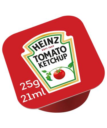 Heinz Tomato Ketchup Classic Tomato Ketchup in Dip Pot 100 x 25 g Tomato 21 ml (Pack of 100)