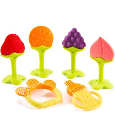 Baby Teething Toys for Newborn Infants (6-Pack) Freezer Safe Infant and Toddler Silicone Teethers Soothe Babies Gums Perfect Baby Gift