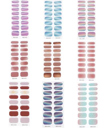 Semi Cured Gel Nail Polish Strips Adhesive Gel Nail Art Stickers Lasting Glitter Gel Nail Wraps Sticker with Nail File Semi Cured Gel Nail Stickers for Toes White with Uv Light Bsg0319 - Buy Online on SooperMarket.com