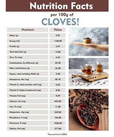 Organic Whole Cloves 2.5oz from USDA Certified Farm in Sri Lanka | Premium Quality in Resealable Pouch - Buy Online on SooperMarket.com
