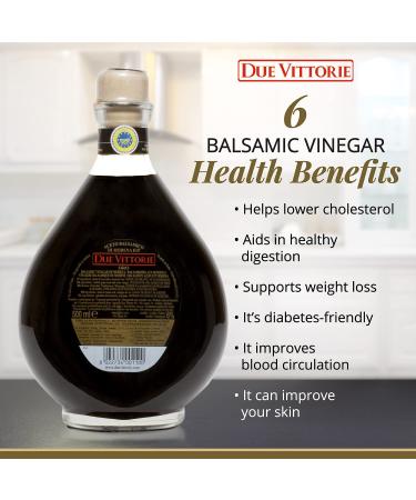 Due Vittorie Oro Gold Balsamic Vinegar of Modena 500ml Glass Decanter with Built-in Pourer - 16.91 Fl Oz - Buy Online on SooperMarket.com
