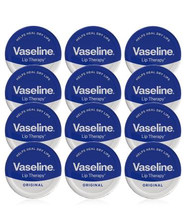 12 x Vaseline Lip Therapy Tin 20g Original 12 pieces (1 pack)