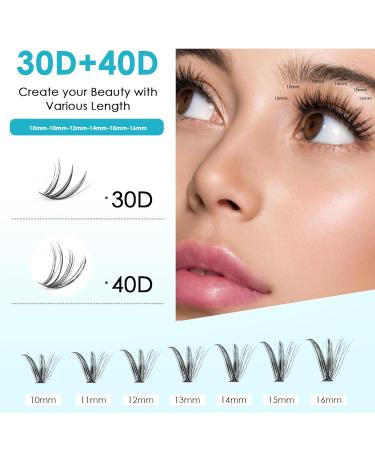 SISILILY 280pcs Lash Clusters - Fluffy 30D & 40D Individual Eyelash Extensions with Bond Seal Remover & Tweezers - Mega D Curl False Eyelashes Kit for International Shipping - Buy Online on SooperMarket.com