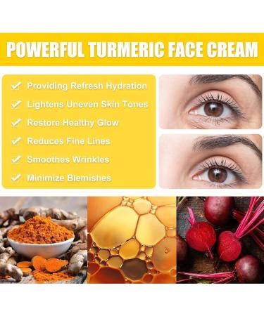 Turmeric Face Cream Face Moisturiser Turmeric Anti Aging Cream for Face Moisturiser Face Women with Vitamin C for Firming Reduces Fine Lines&Wrinkles - Buy Online on SooperMarket.com