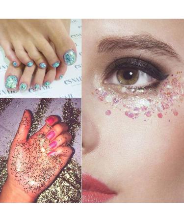 Yitla 8 Color Face Glitter Set for Festivals & Parties - Cosmetic Glitter for Body, Cheeks & Hair with Fix Gel & Brush - Buy Online on SooperMarket.com