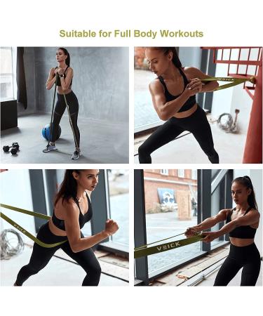 VEICK Resistance Bands Set - Pull Up Assistance & Workout Exercise Bands for Men and Women - Elastic, Power Weighted Long Bands for Stretching - Green Set of 5 - Buy Online on SooperMarket.com