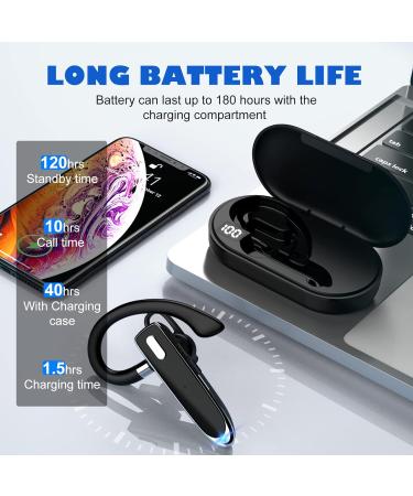 Bluetooth V5.2 Earpiece with Charging Case - Hands-Free Single Ear Headset for Cell Phones - CVC8.0 Noise Canceling Mic - Ideal for Office/Driving - iPhone/Android/Laptop Compatible - Buy Online on SooperMarket.com