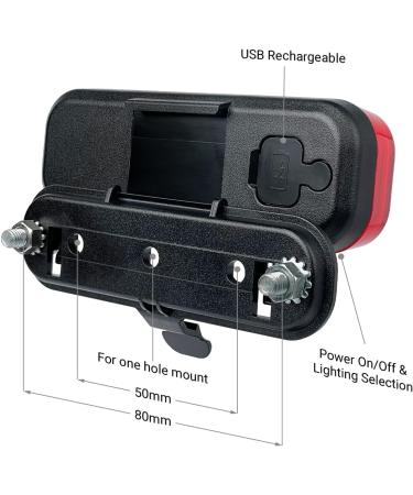 BikeSpark Auto-Sensing Rear Light G4R2022 | USB Rechargeable | 240HRs | Brake Sensing | 50lm | Large Reflector | Taiwan Made - Buy Online on SooperMarket.com