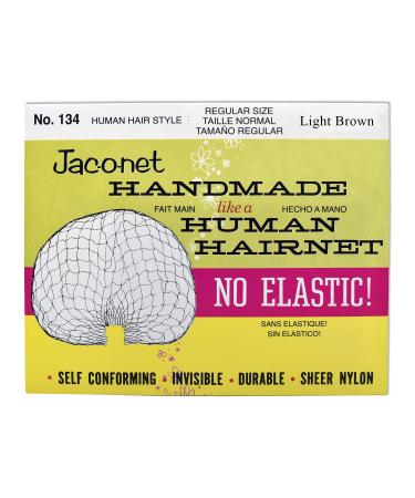 Hair Net Jac-O-Net Handmade No Elastic Regular Size Light Brown 1 Net Per Pack Pack of 12 12-PACK