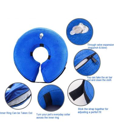 QIYADIN Soft Dog Recovery Collar | Adjustable Inflatable Pet Cone for Cats & Dogs | Prevent Biting & Scratching - Medium - Buy Online on SooperMarket.com