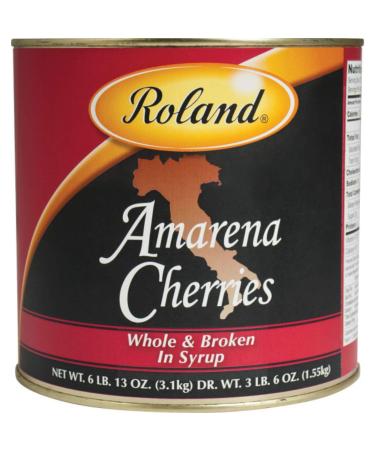 Roland Foods Amarena Cherries, Whole and Broken in Syrup, Specialty Improted Food, 6-Pound Can