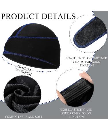 6 Pcs Black Silky Durag Wave Cap Set for Men - No Strings Compressing Doo Rag - Buy Online on SooperMarket.com