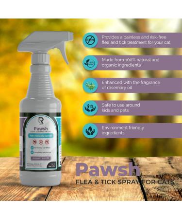 RAPIDTUFF Pawsh Flea & Tick Control Spray for Cats - Natural Prevention with No Side Effects - Buy Online on SooperMarket.com