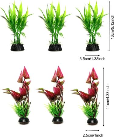 Quozuo 25 pcs Artificial Aquarium Plants - Colorful Plastic Decorations for All Tank Sizes - Buy Online on SooperMarket.com