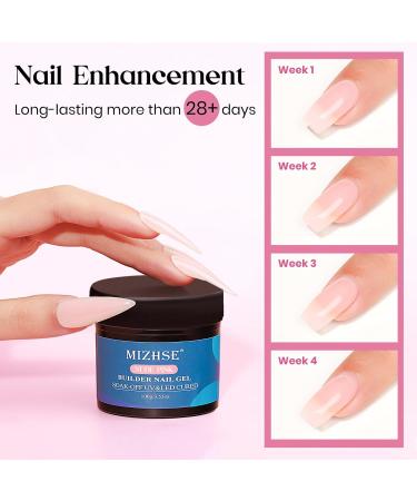 MIZHSE Nail Builder Gel Kit 3.53OZ Larger Capacity Nude Pink Builder Gel for Nails Clear Hard Gel Builder Base Nail Strengthener Extension Gel with Nail Brush Clean Gel for Home Salon Nude 2 3.53 Oz - Buy Online on SooperMarket.com