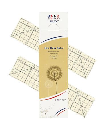 2 Pieces Inches Hot Hem Ruler,Hot Iron Ruler,Hot Press Ruler for Quilting and Sewing,Handmade Tool for Electric Iron Home Ironing Work