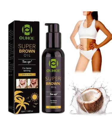 Super Brown Oil Deep Tanning Oil Tan Accelerator Oil Moisturizing Skincare Faster Tanning Achieve a Natural Tan with Natural Ingredients for Sunbeds & Outdoor Sun